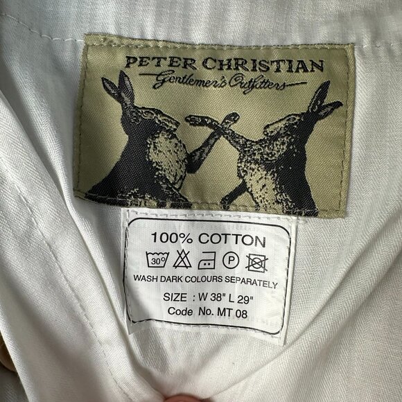 Peter Christian Men's Pleated County Corduroy Cotton Pants, Size W38 x L29, Sand - Picture 12 of 13